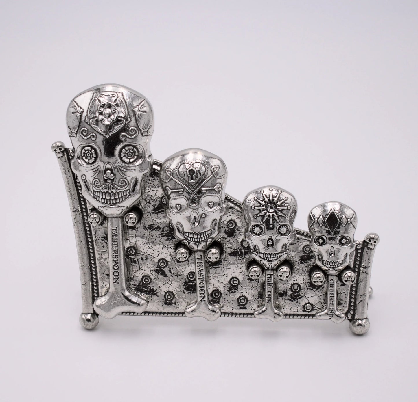 Pewter Day of the Dead Sugar Skull Measuring Spoons - Shadowplay Collection