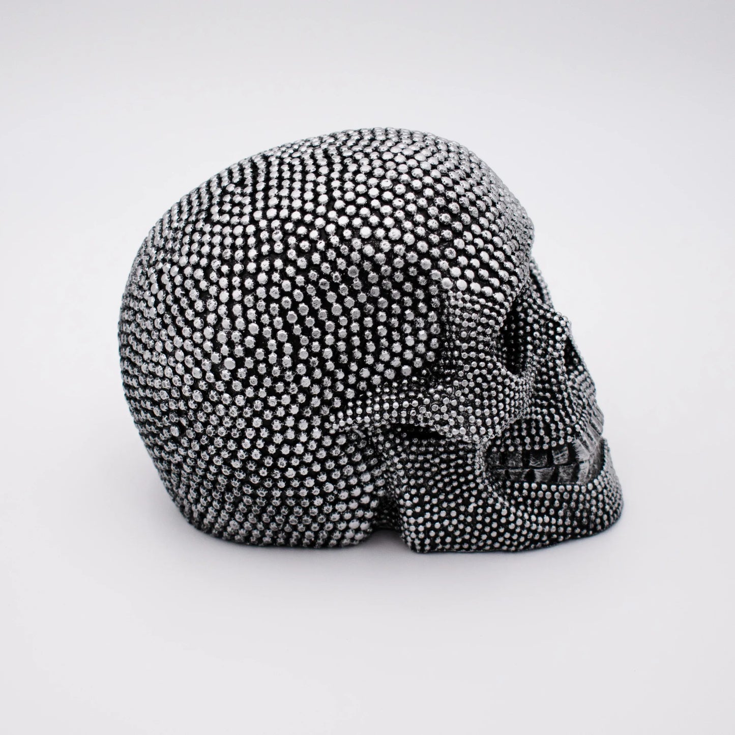 Silver Studded Skull Sculpture - Shadowplay Collection