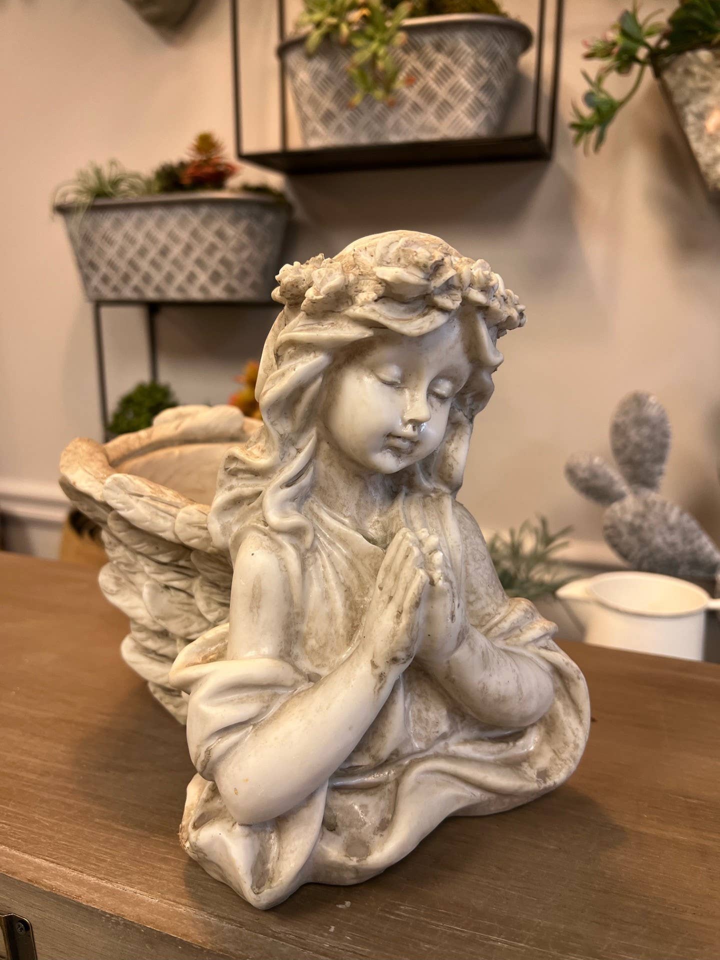 Resin Angel Girl Planter
