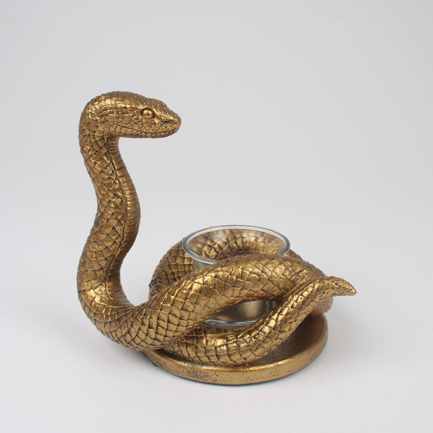 Gold Gothic Noir Serpent Snake Candle Holder