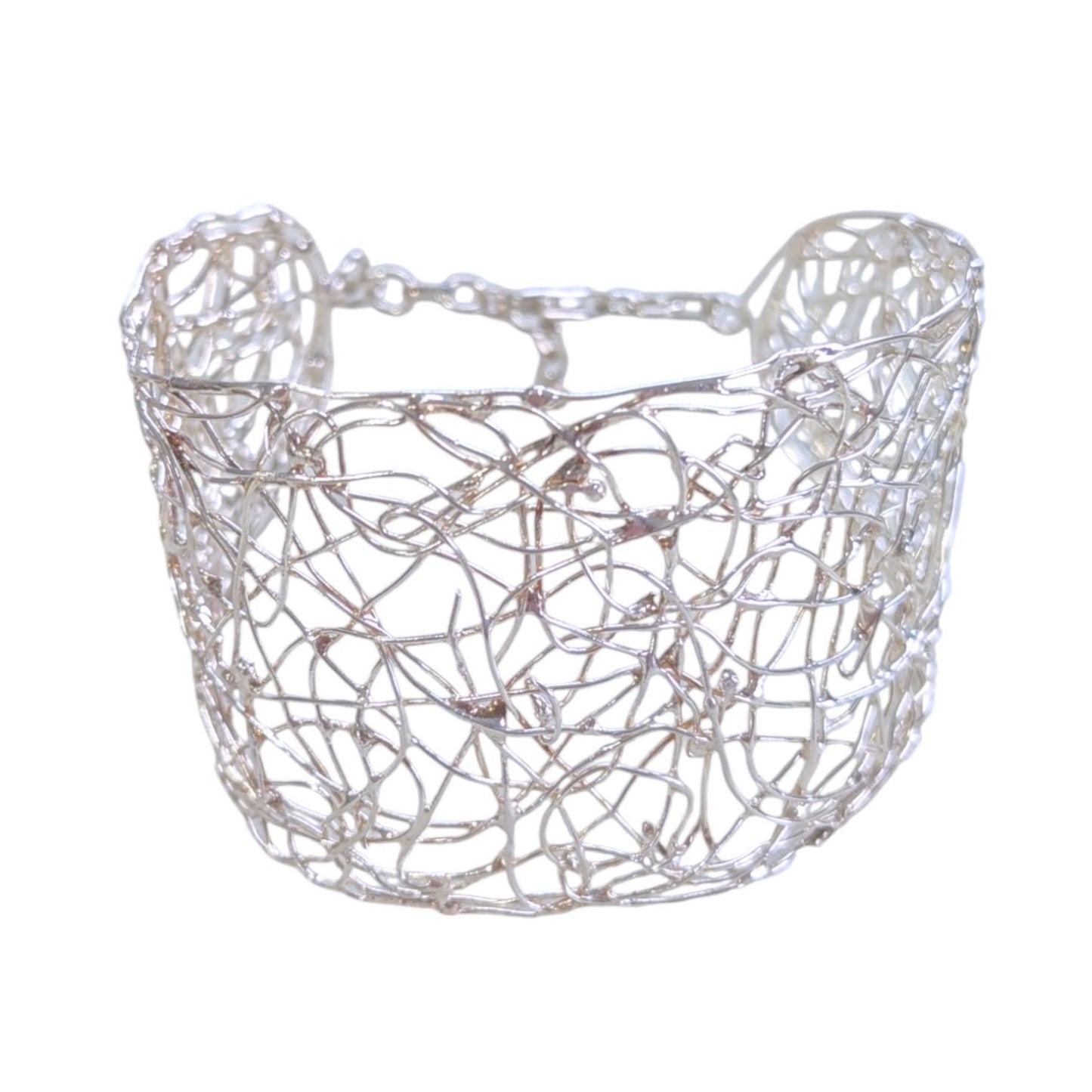 Sterling Silver Woven Filament Cuff Bracelet