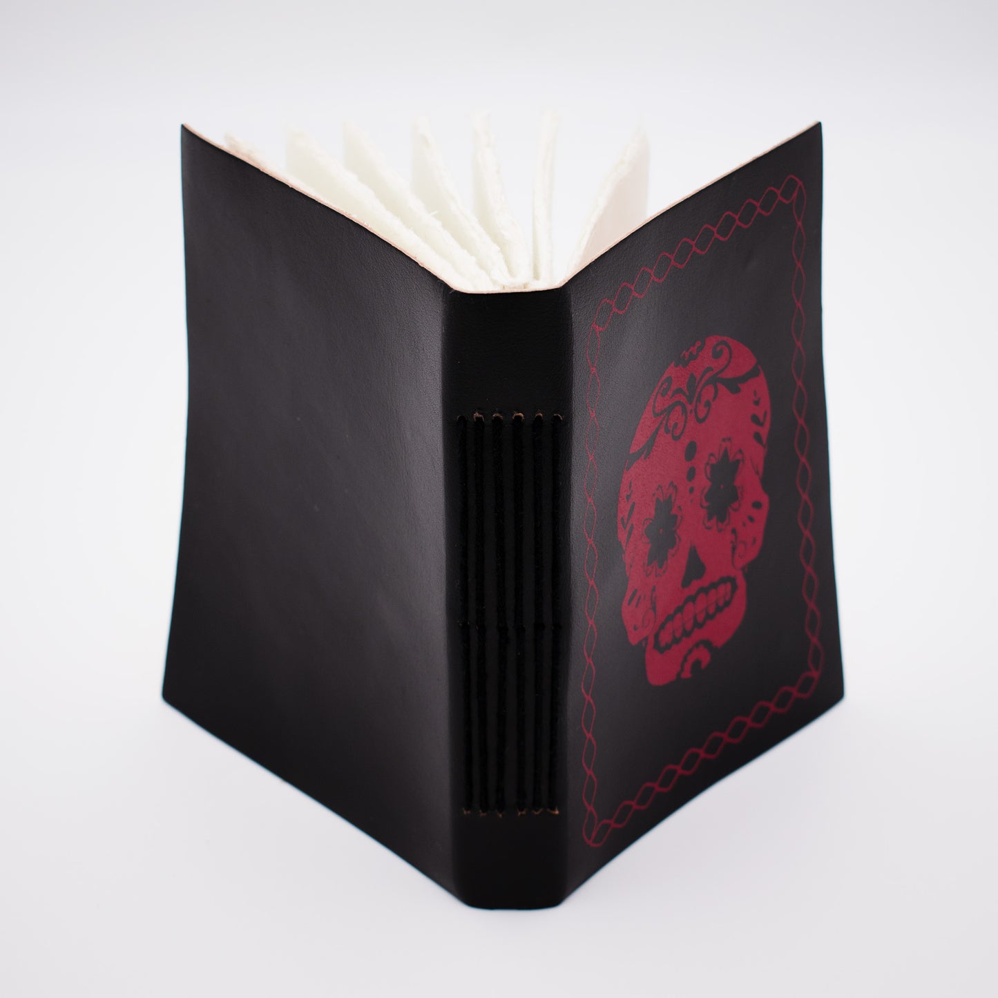 Black with Red Skull Journal with Unbleached Pages