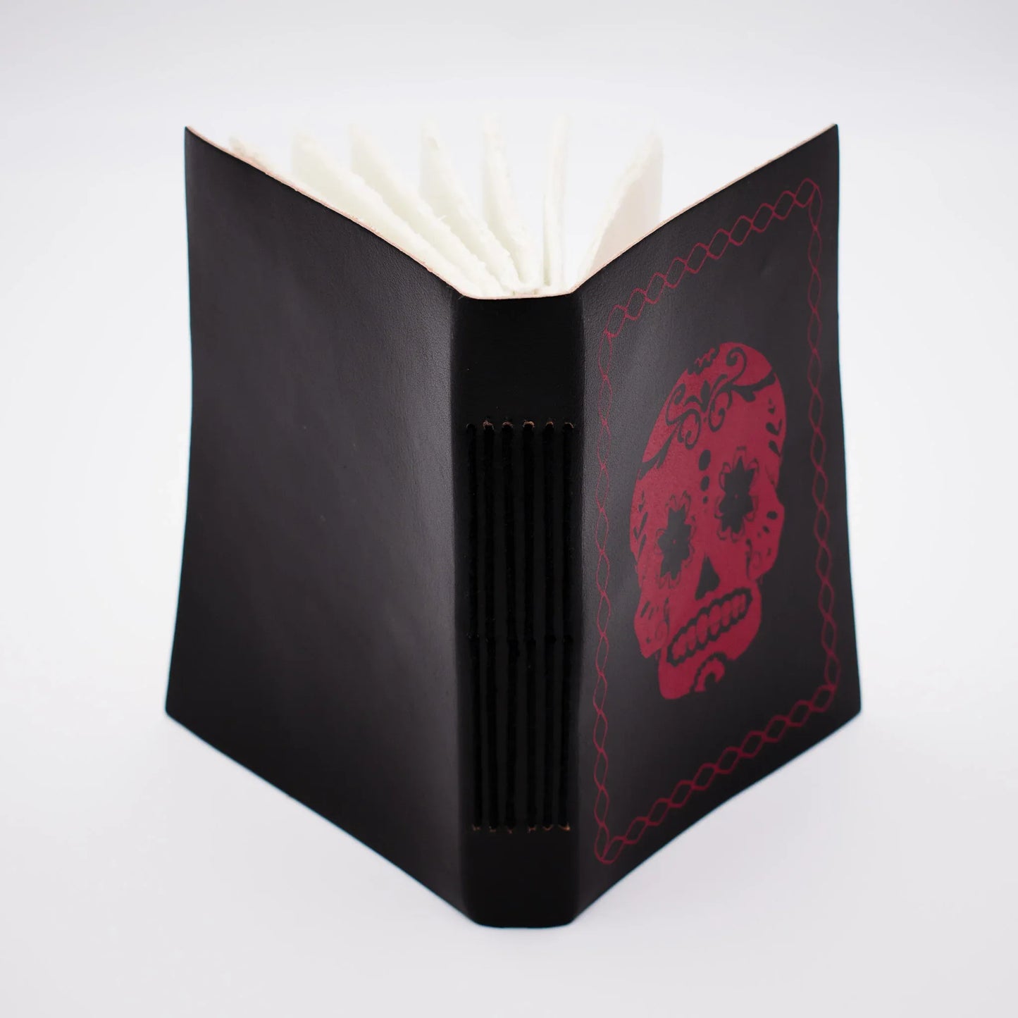 Black with Red Skull Journal with Unbleached Pages - Shadowplay Collection