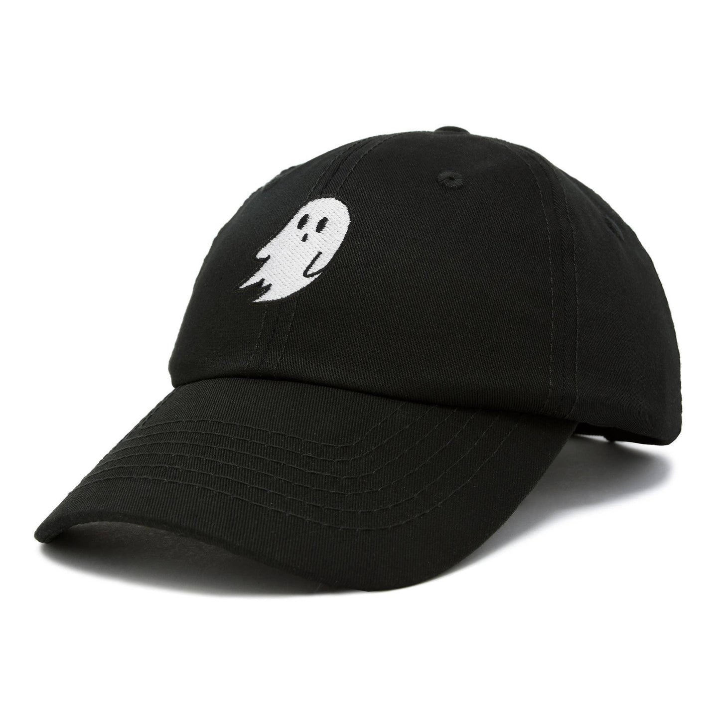 Dalix Ghost Embroidery Baseball Cap: Black - Shadowplay Collection