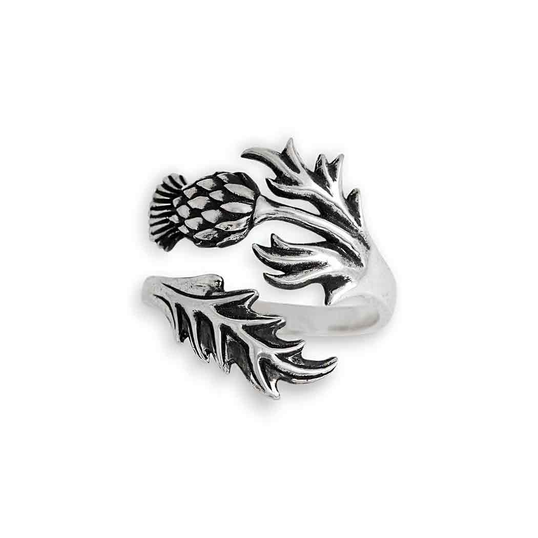 Sterling Silver Adjustable Thistle Ring