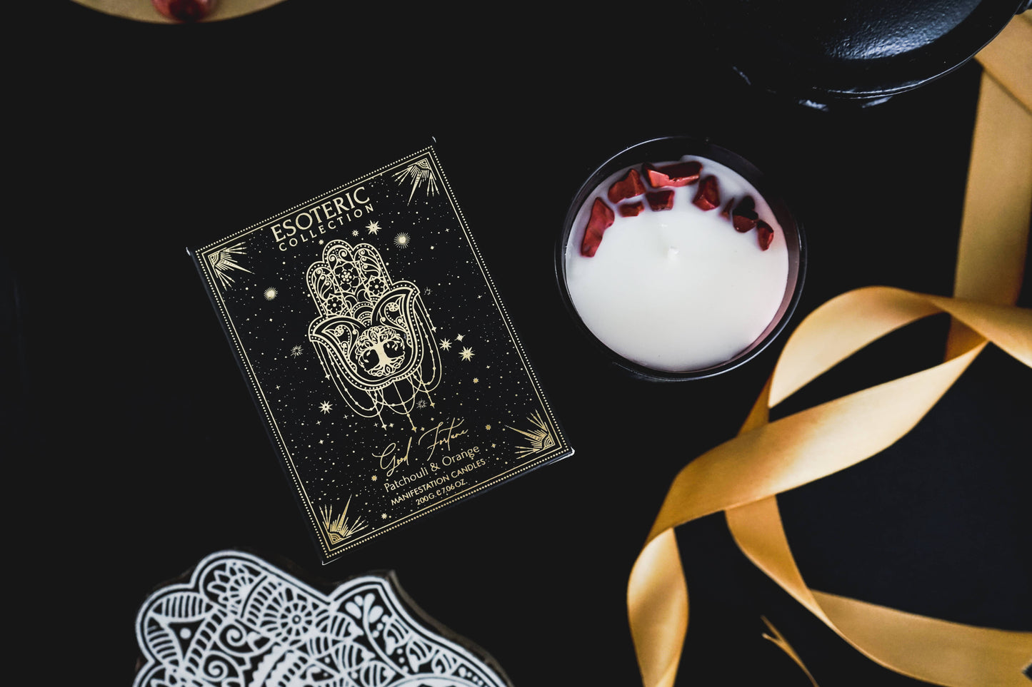 Esoteric Gem Candle - Good Fortune: Patchouli & Orange, 200g