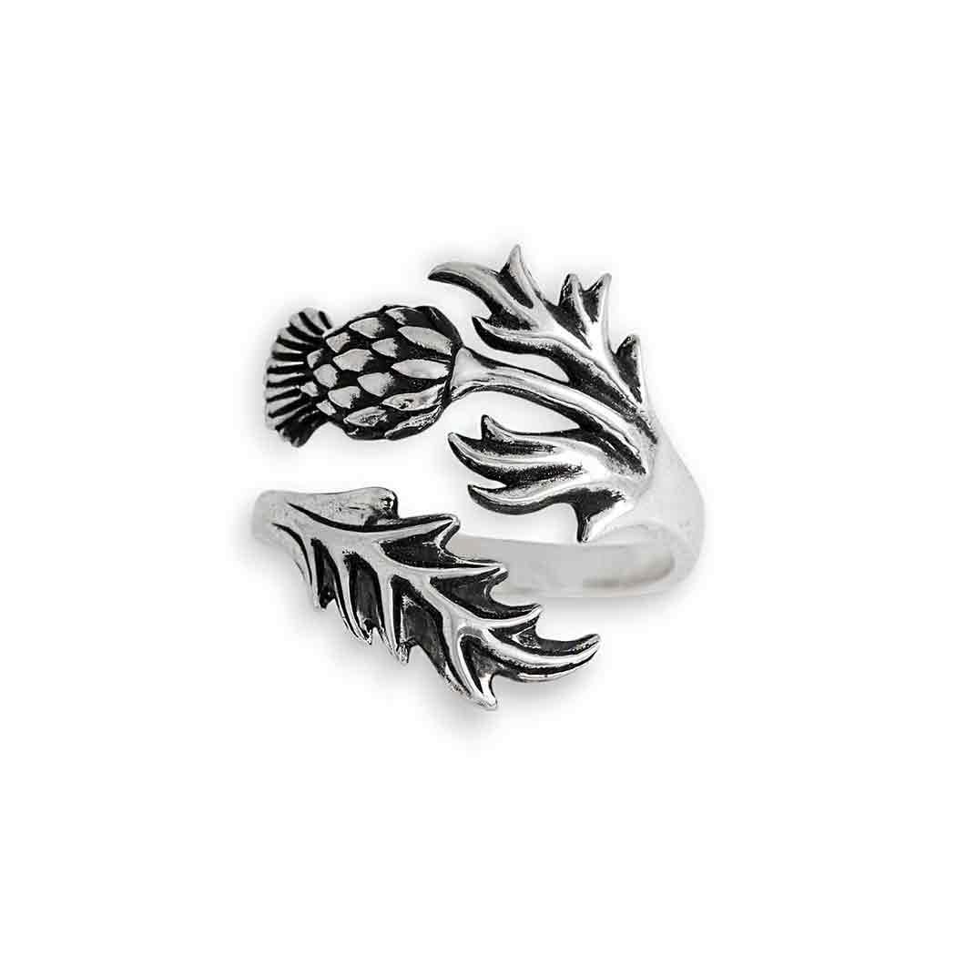 Sterling Silver Adjustable Thistle Ring - Shadowplay Collection