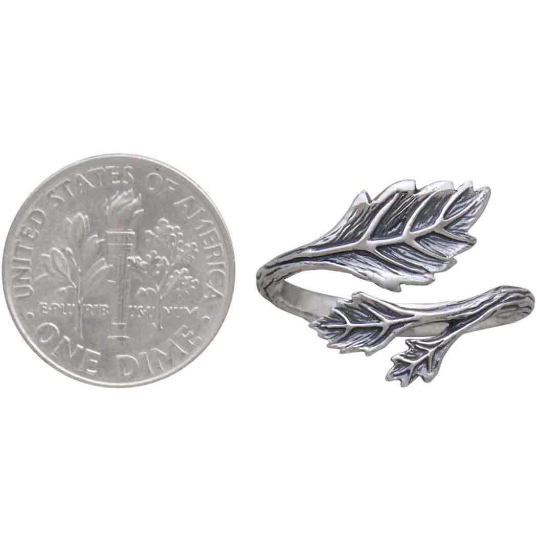 Sterling Silver Adjustable Leaf Ring