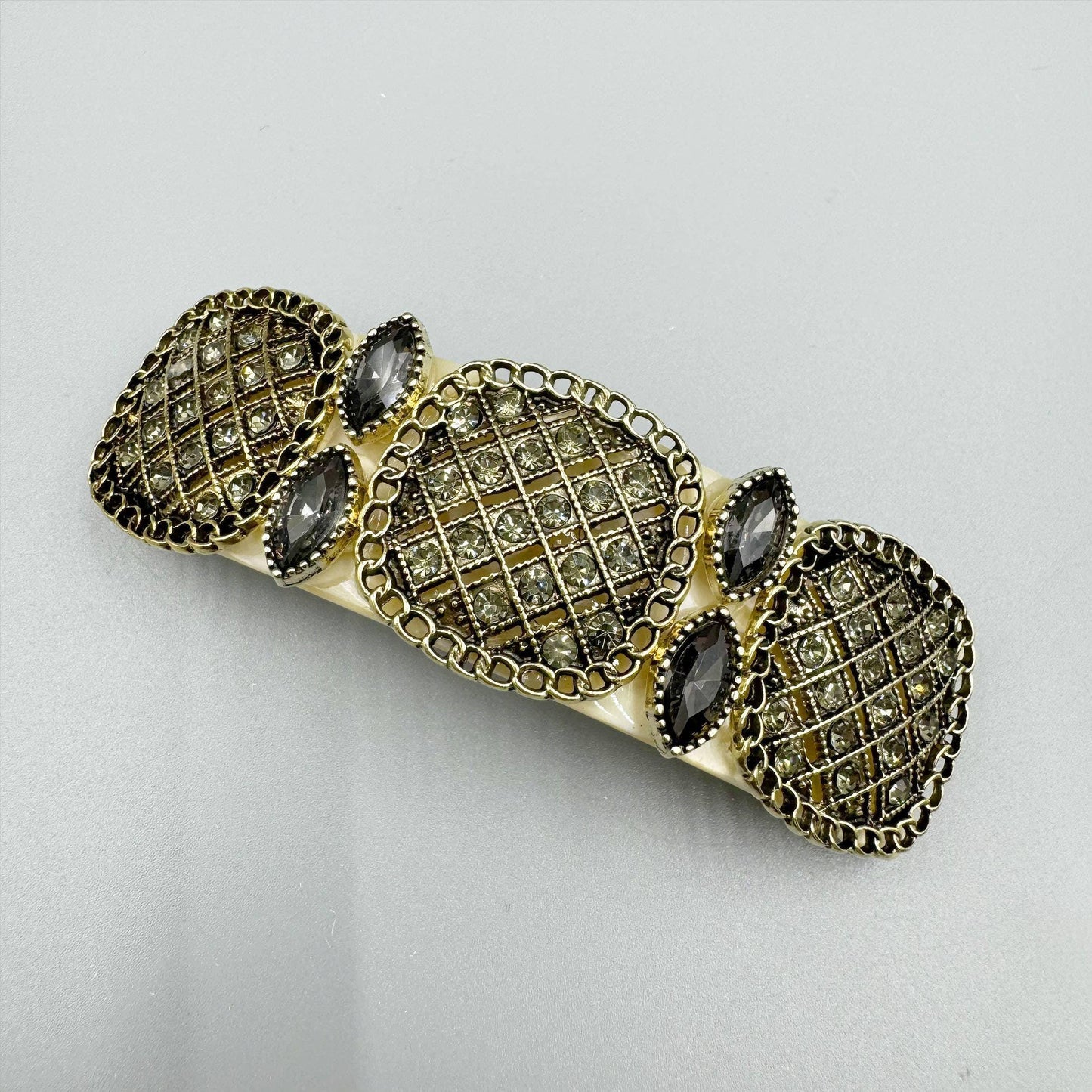 Baroque Rhinestone Hair French Barrette - Shadowplay Collection