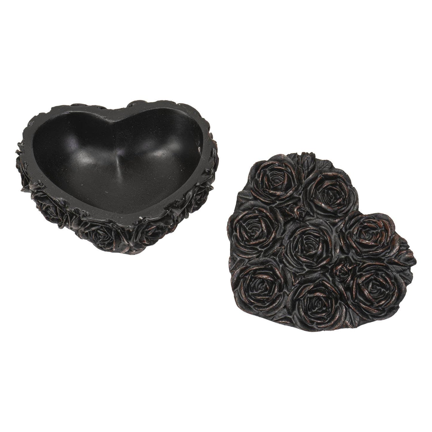 Black Roses Heart Trinket Storage Box
