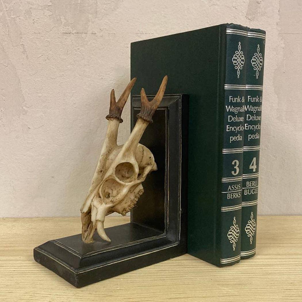 Red Muntjac Skull Book Ends - Shadowplay Collection