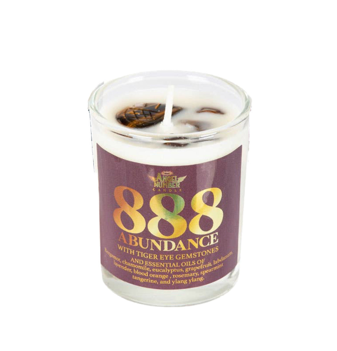 Angel Number Soy Candles with Gemstones