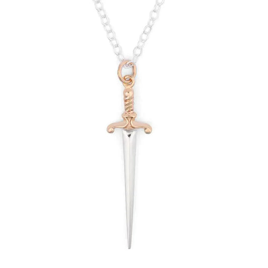 Sterling Silver Sword Necklace with Bronze Handle - Shadowplay Collection Gift Shop in San Antonio, TX