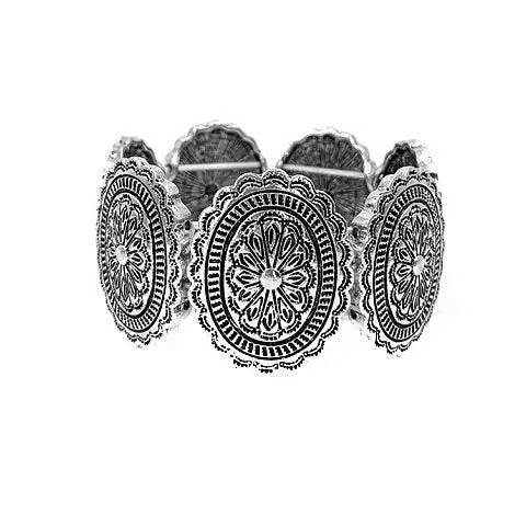 Oval Concho Stretch Bracelet