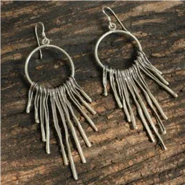 Hill Tribe Sterling Silver Fringe Earrings - Shadowplay Collection