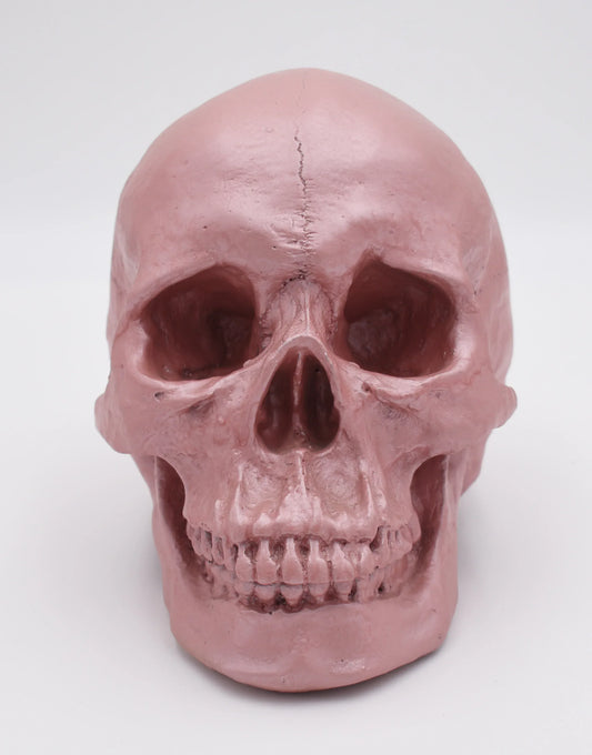 Metallic Pink Skull Sculpture - Shadowplay Collection