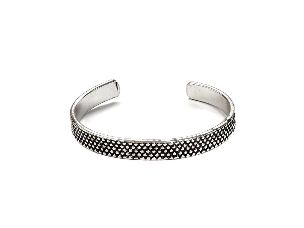 Narrow Bubble Dot Textured Cuff Bracelet - Shadowplay Collection