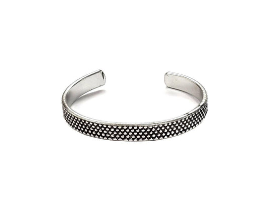 Narrow Bubble Dot Textured Cuff Bracelet - Shadowplay Collection