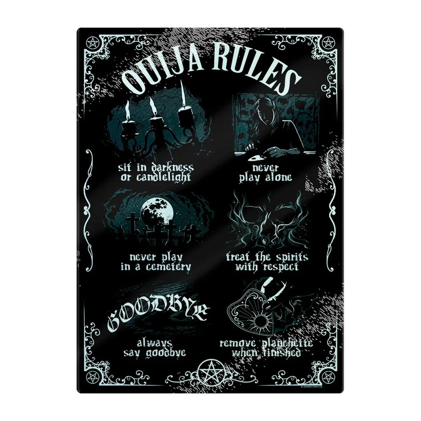 Ouija Rules Tempered Glass Cutting Board - Shadowplay Collection
