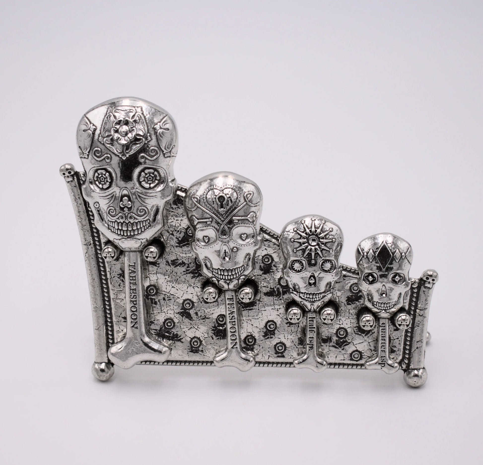 Pewter Day of the Dead Sugar Skull Measuring Spoons - Shadowplay Collection