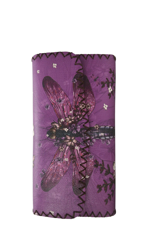 Purple wallet with dragonfly design on a white background- Shadowplay Collection Gift Shop