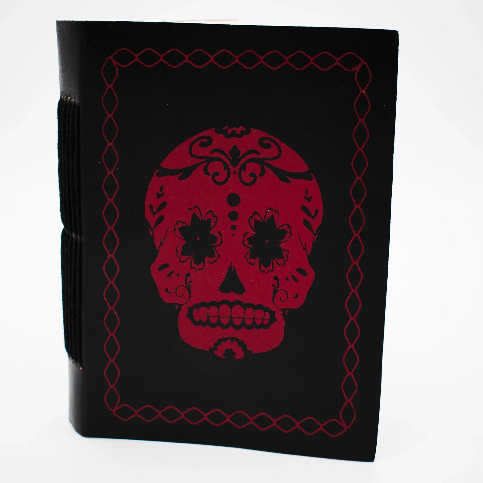 Black with Red Skull Journal with Unbleached Pages - Shadowplay Collection