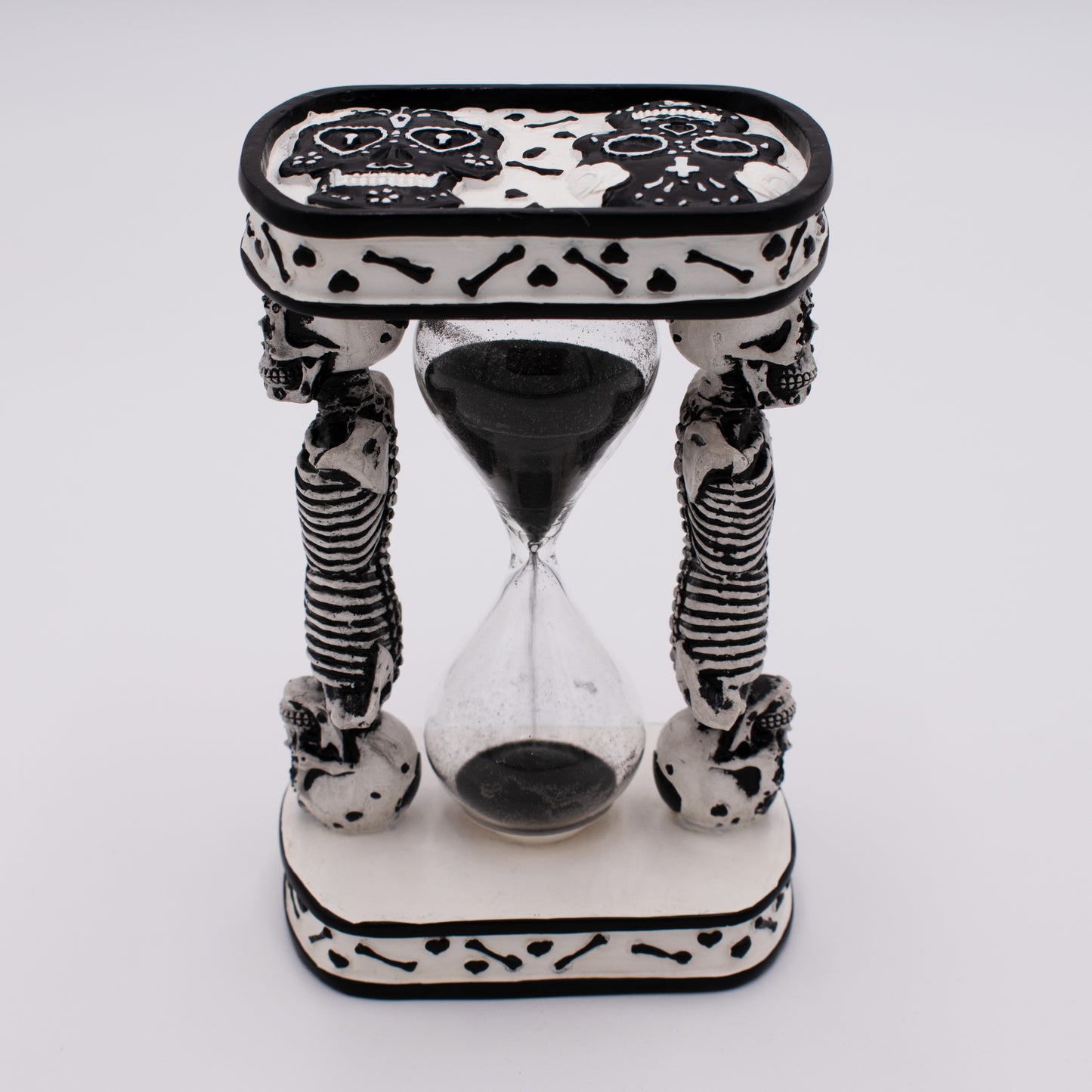 Day of the Dead Black And White Sand Timer