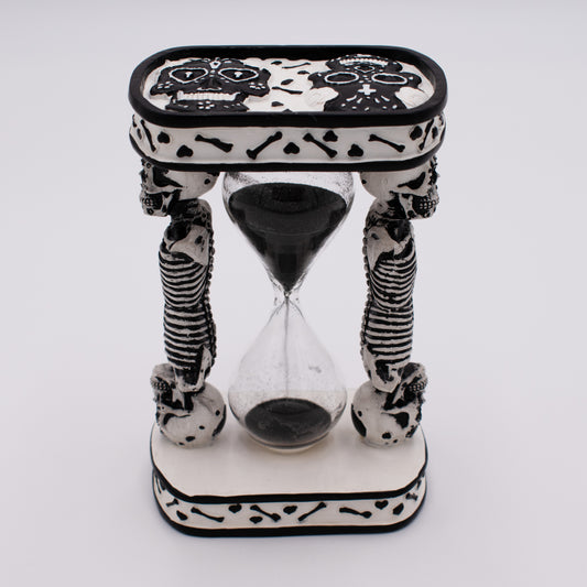 Day of the Dead Black And White Sand Timer