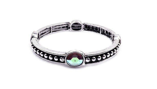 Oval Faux Stone Bubble Stretch Bracelet - Shadowplay Collection