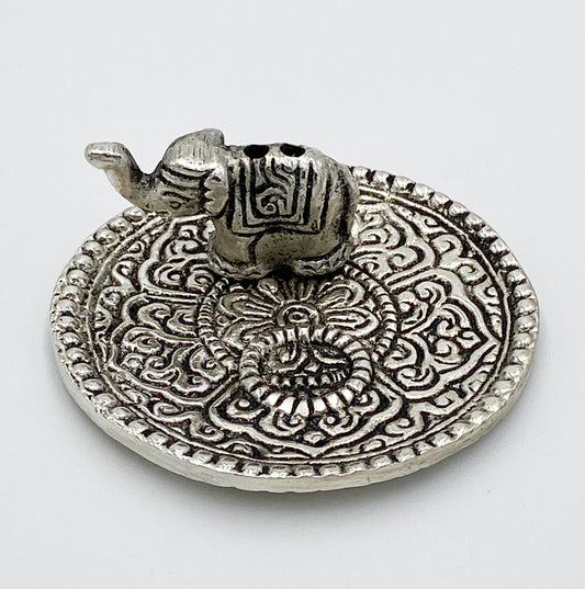 Decorative Elephant Metal Plate Incense and Cone Burner