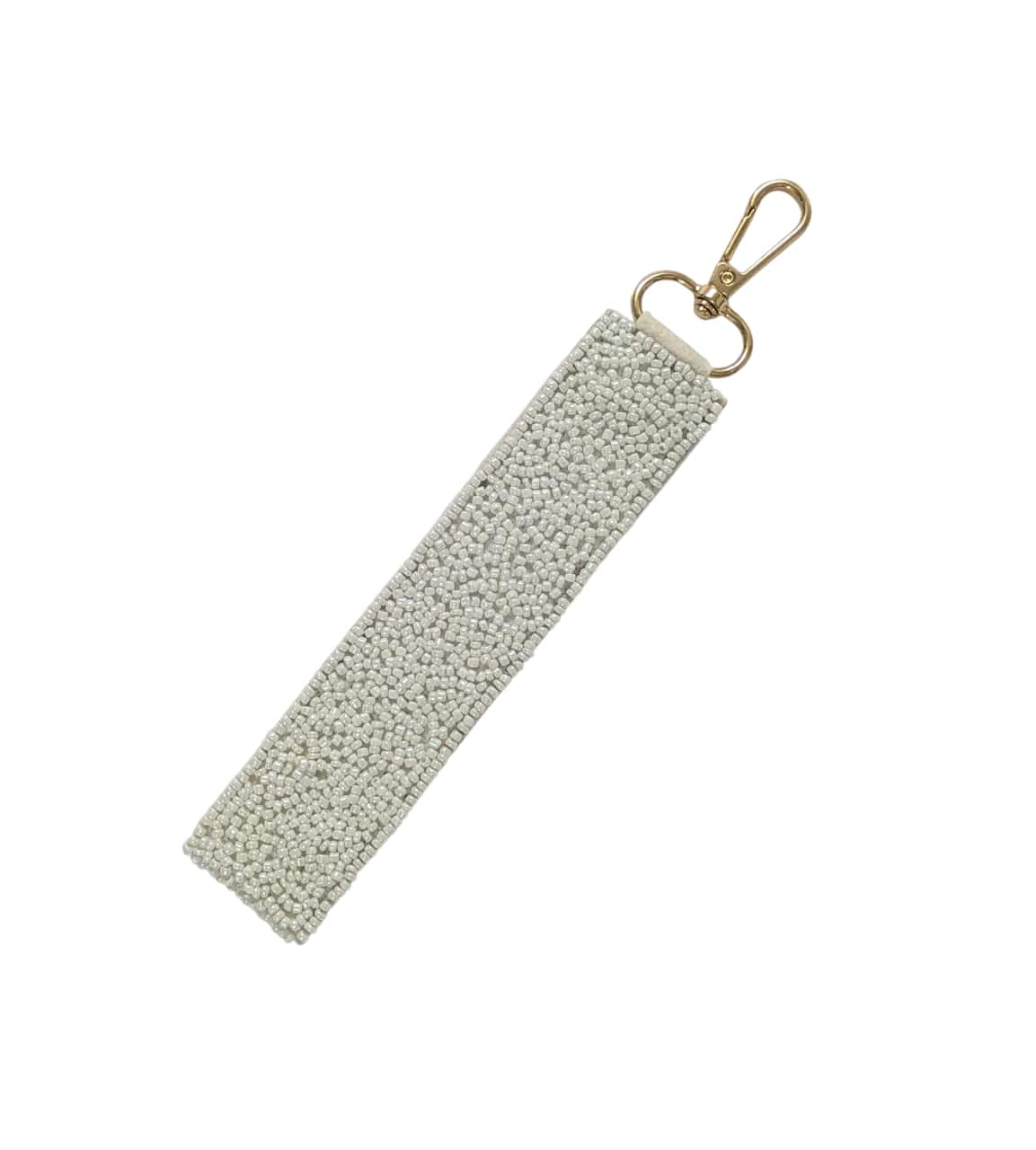 Heart Themed Beaded Wristlet Strap Keychain