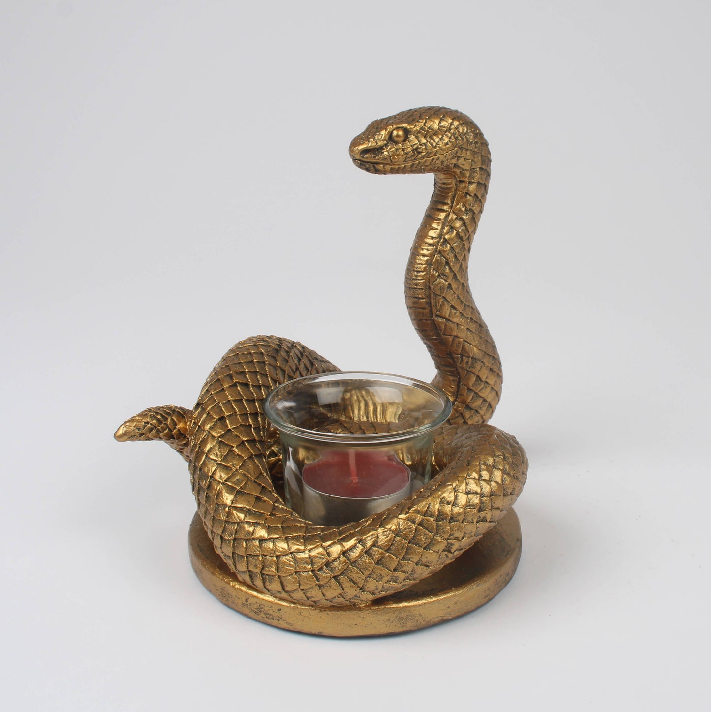 Gold Gothic Noir Serpent Snake Candle Holder