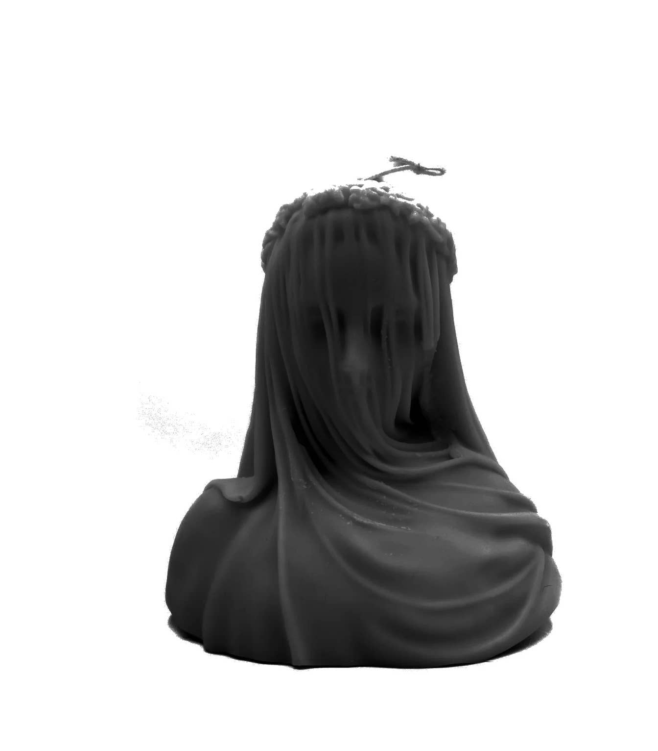 Black Veiled Woman Pillar Candle
