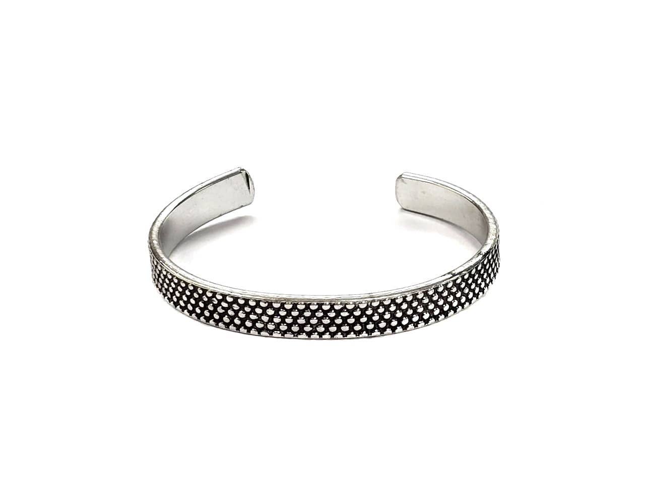 Narrow Bubble Dot Textured Cuff Bracelet