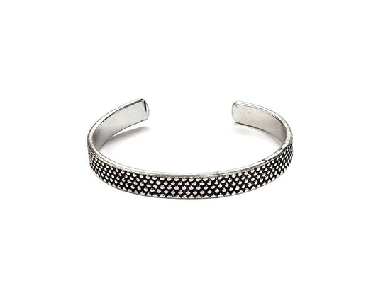 Narrow Bubble Dot Textured Cuff Bracelet