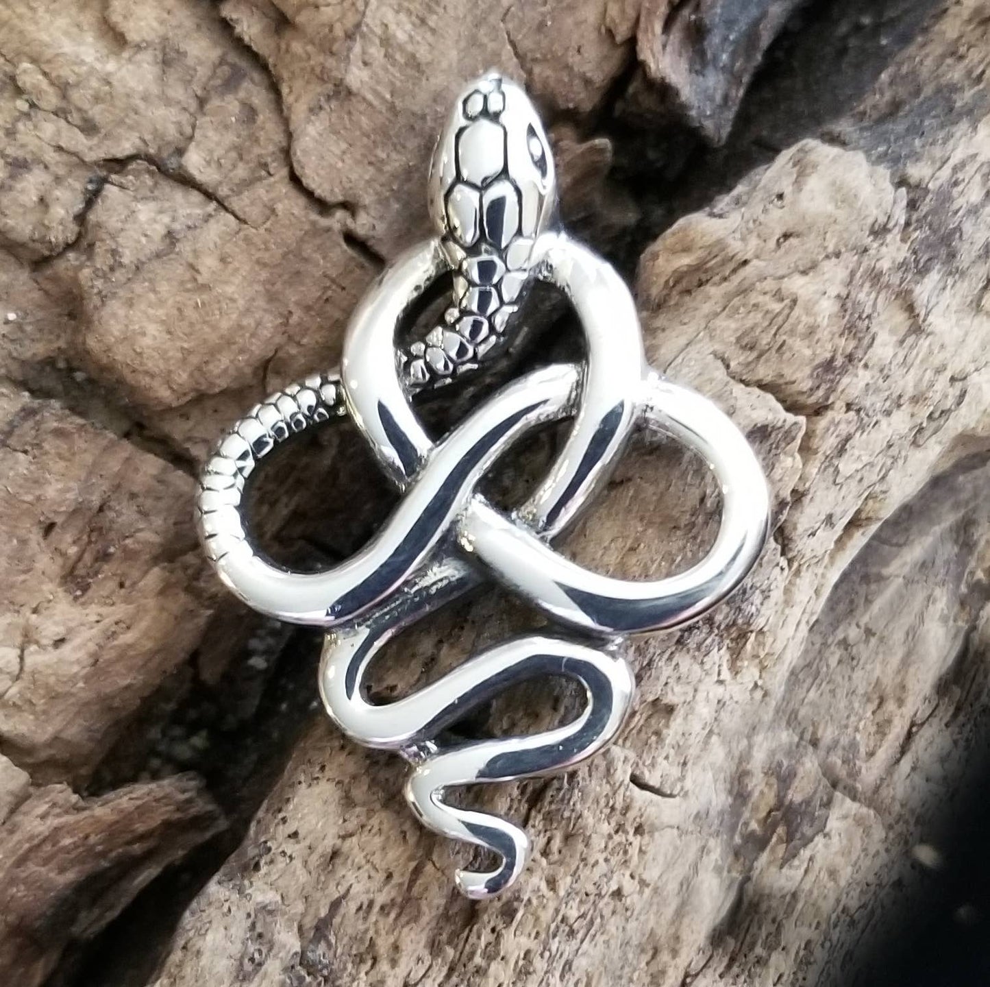 Sterling Silver Snake Celtic Pendant with Chain