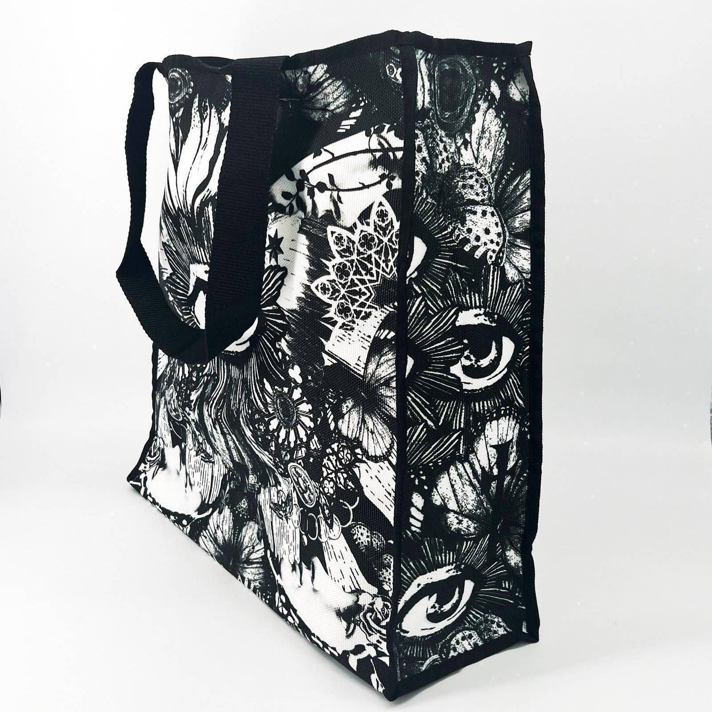 Butterfly Floral Eye Design Tote Bag - Shadowplay Collection