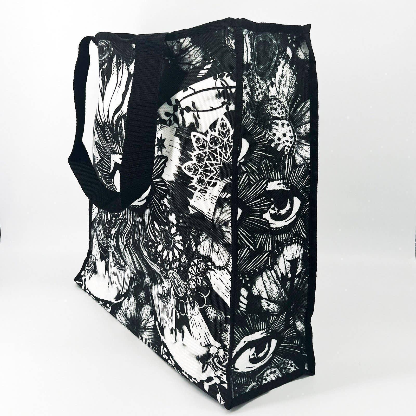Butterfly Floral Eye Design Tote Bag - Shadowplay Collection
