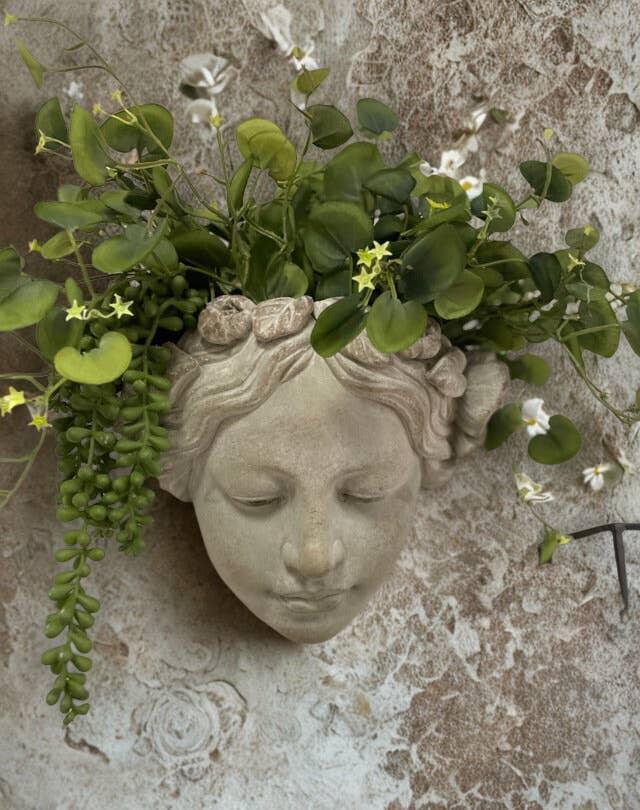 Wall Art Cement Girl Planter - Shadowplay Collection