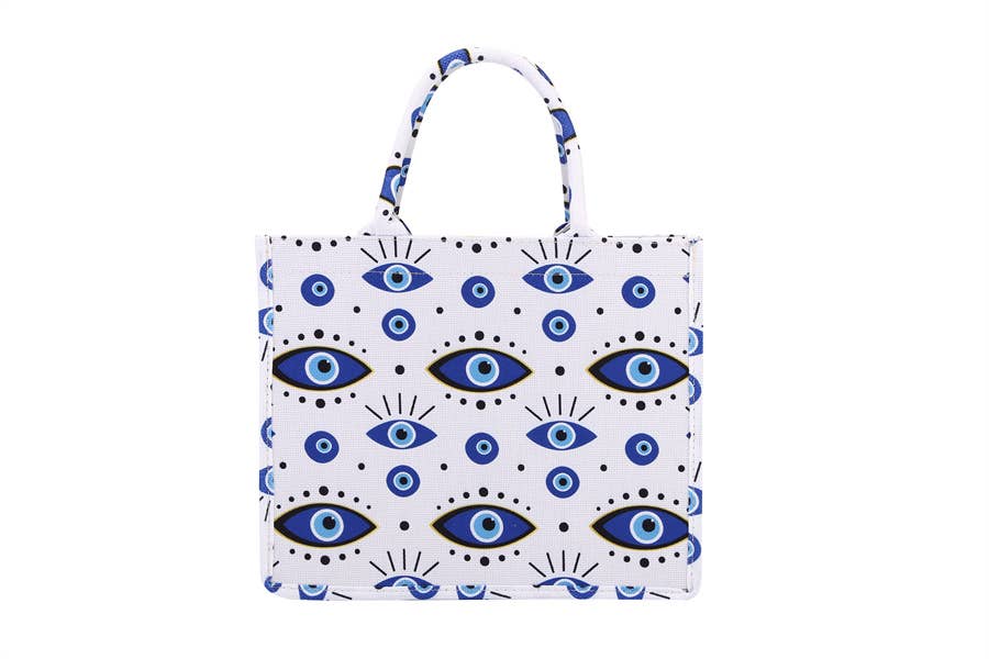Multiple Evil Eye Themed Tote Handbag