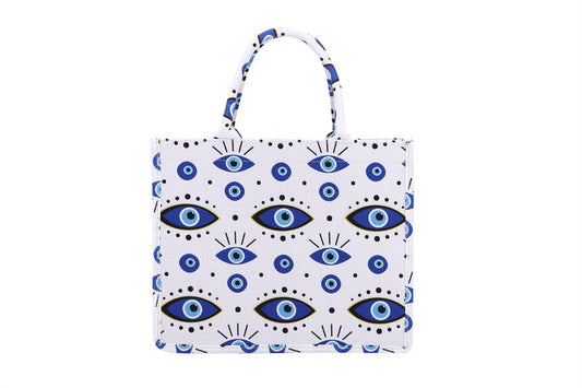 Multiple Evil Eye Themed Tote Handbag