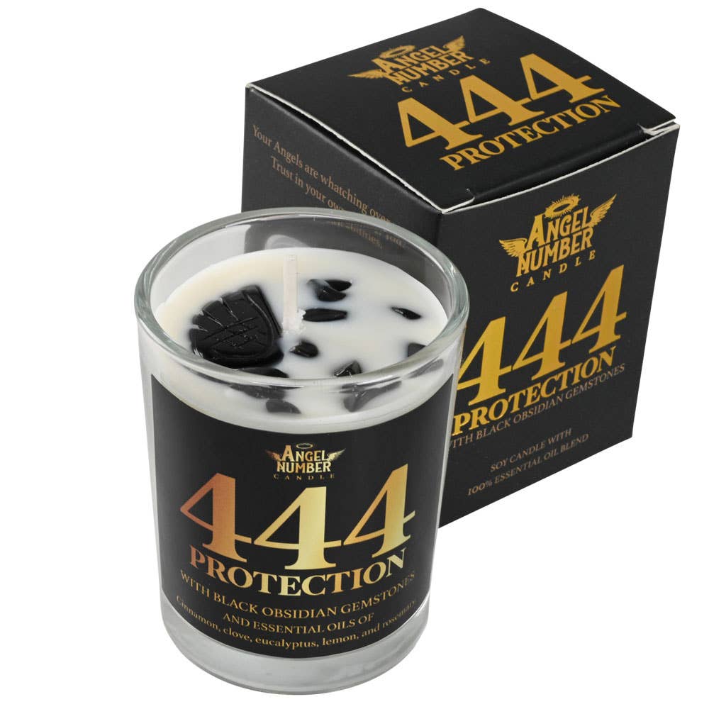 Angel Number Soy Candles with Gemstones