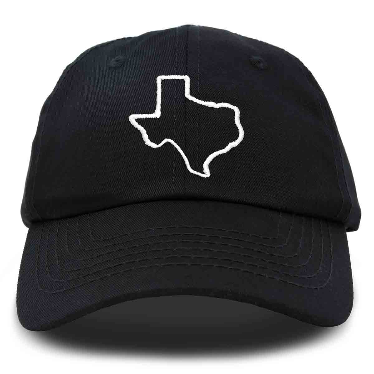 DALIX Texas Hat Lone Star State Baseball Cap: Black