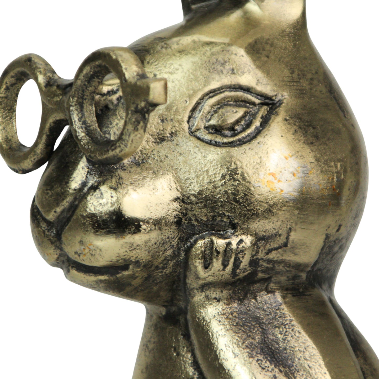 Whimsical Gold Bunny Statue with Spectacles