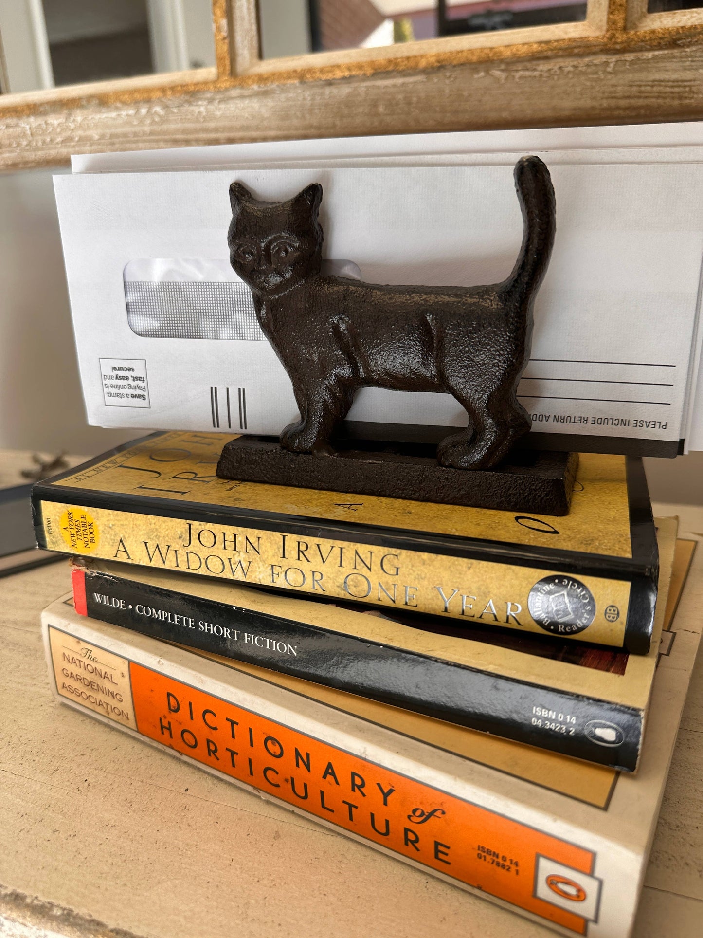 Rustic Cast Iron Cat Napkin Holder