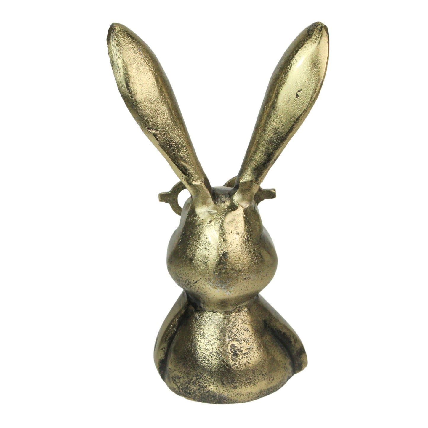 Whimsical Gold Bunny Statue with Spectacles