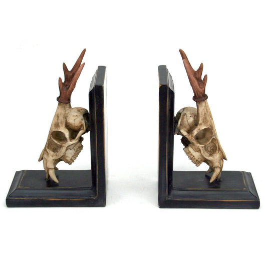 Red Muntjac Skull Book Ends