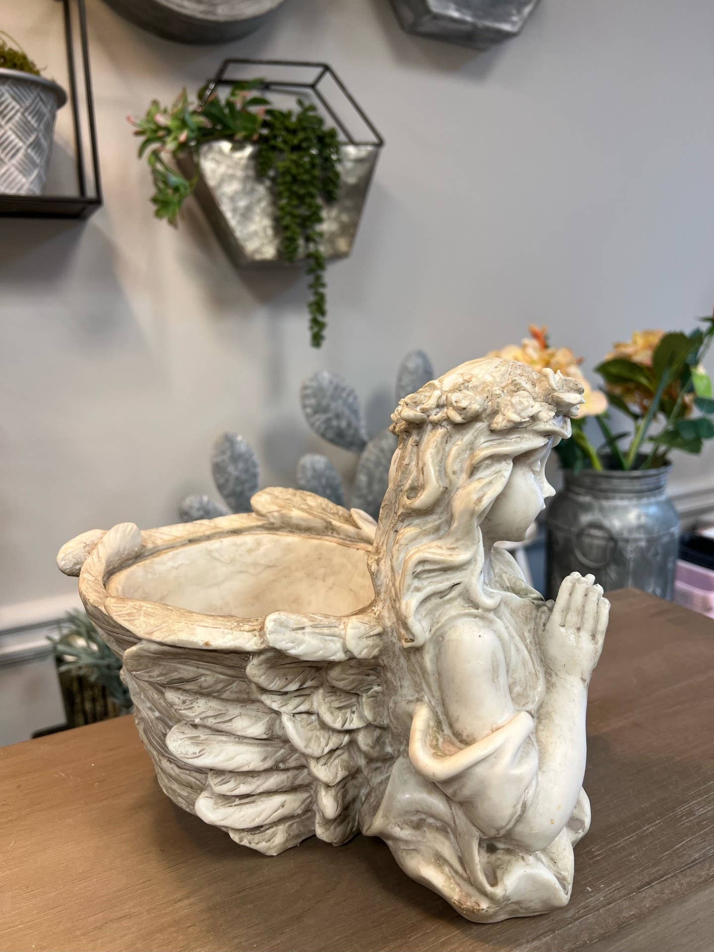Resin Angel Girl Planter