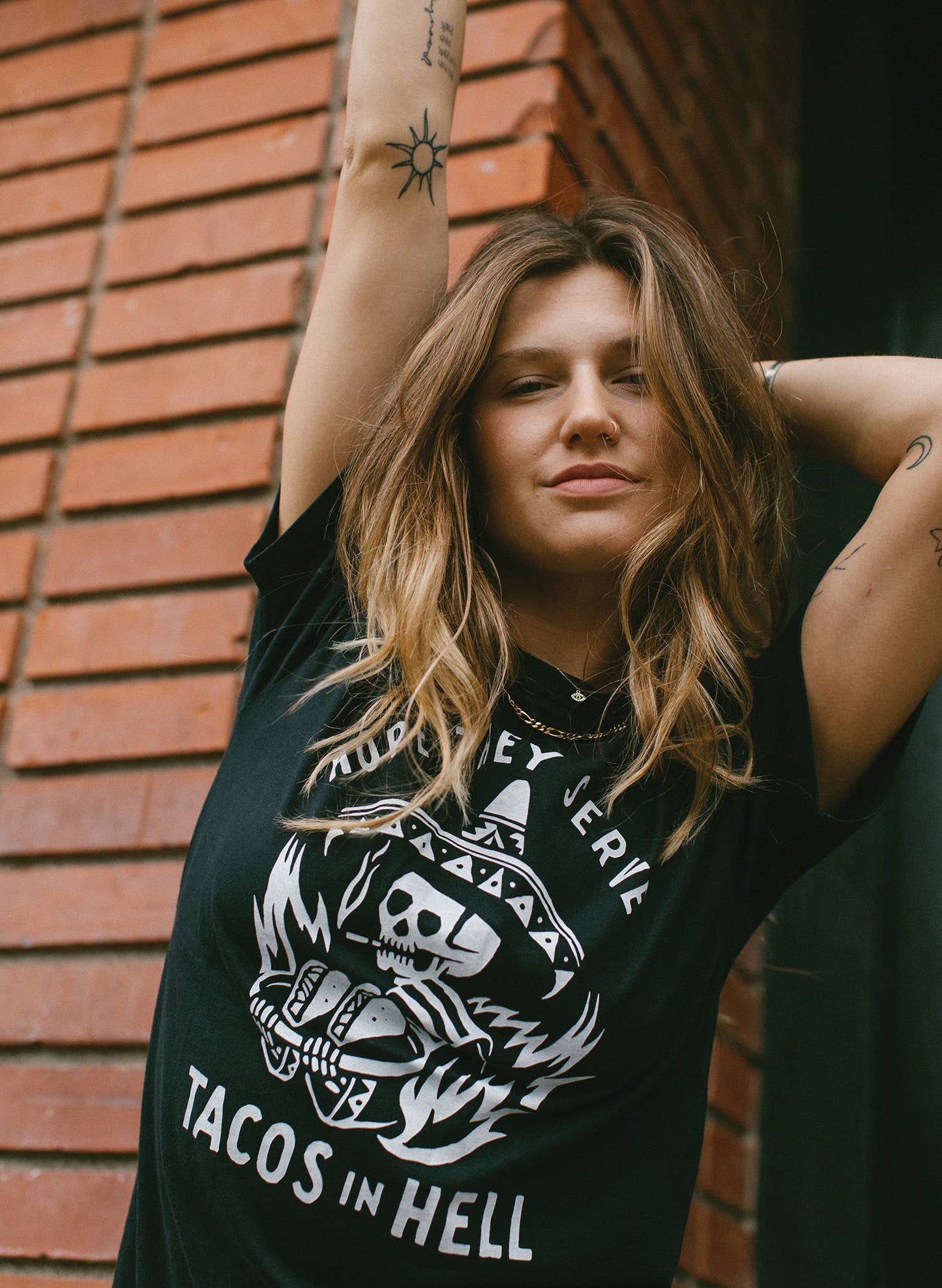 Hope They Serve Tacos In Hell Vintage Western Tee Adults: M