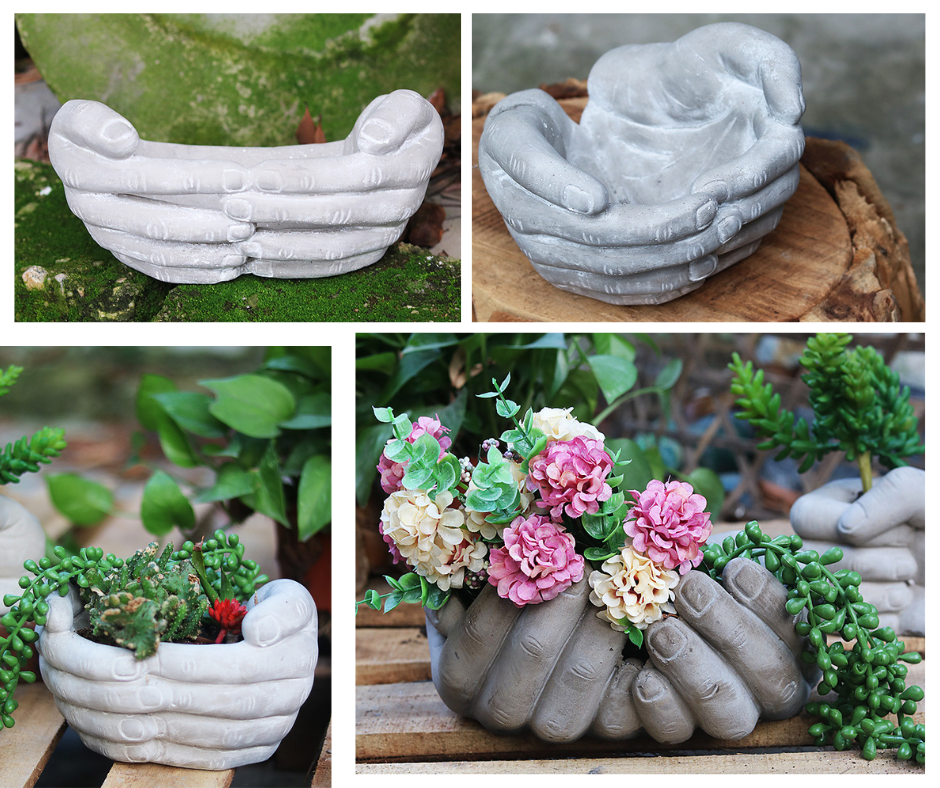 Hand Shaped Concrete Planters